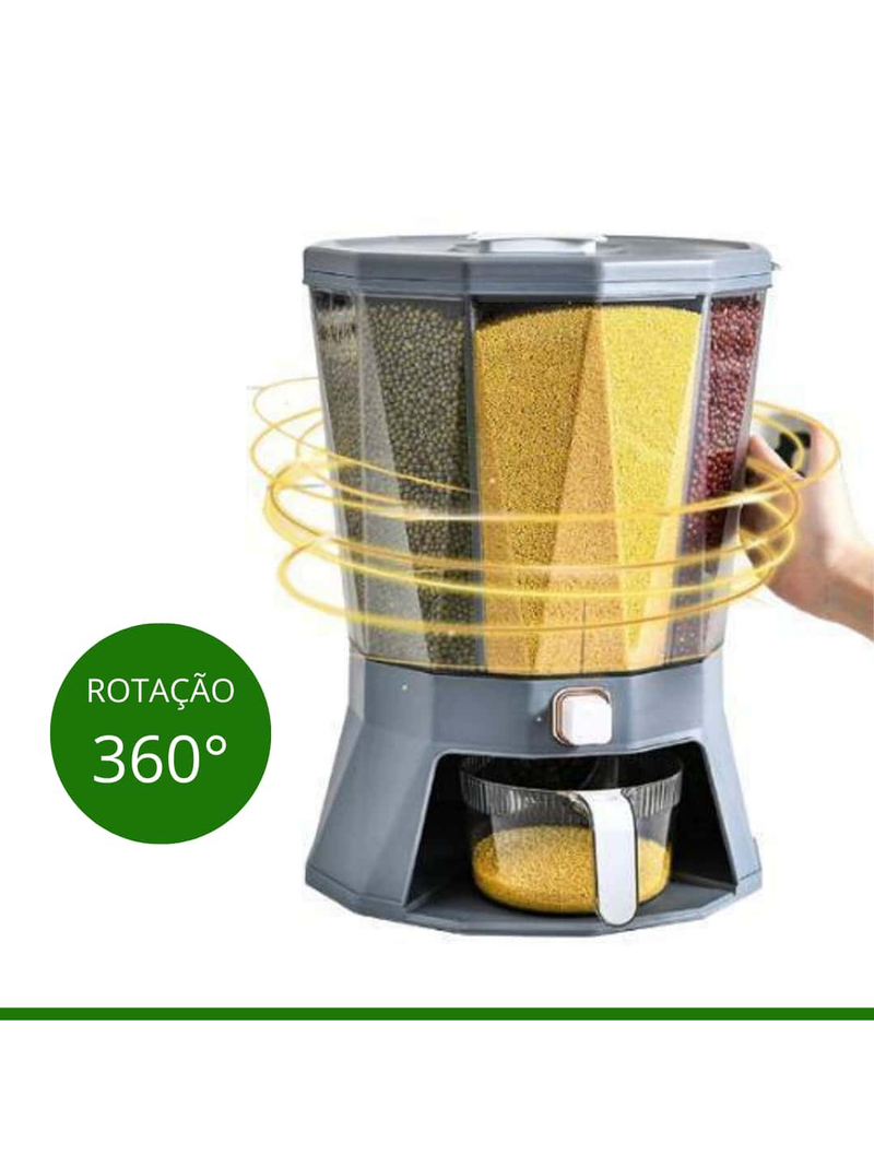 Dispenser De Cereais Giratorio De Alimentos 4 Divisorias