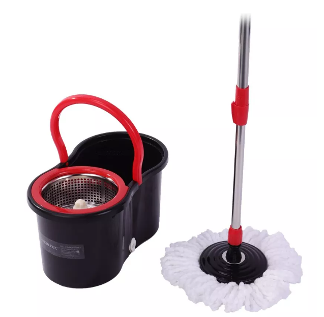 Mop Giratório Com Cesto Em Inox Com Balde 13 Lt Centrífuga