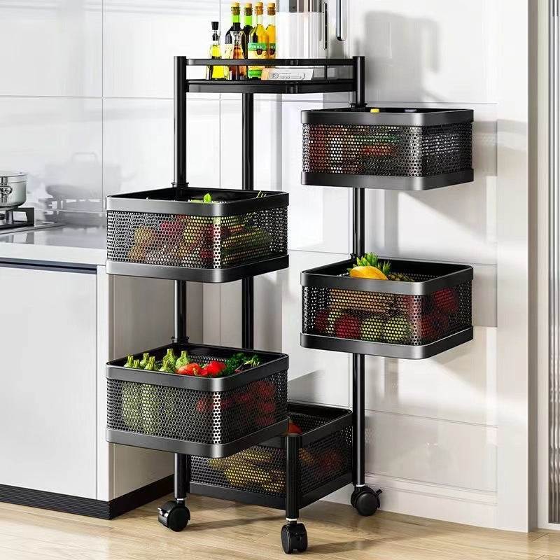Fruteira Moderna De Chao Aramado Giratoria Cozinha 4 Andar