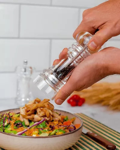 Conjunto Kit de Saleiro e Pimenteiro Gourmet Transparente