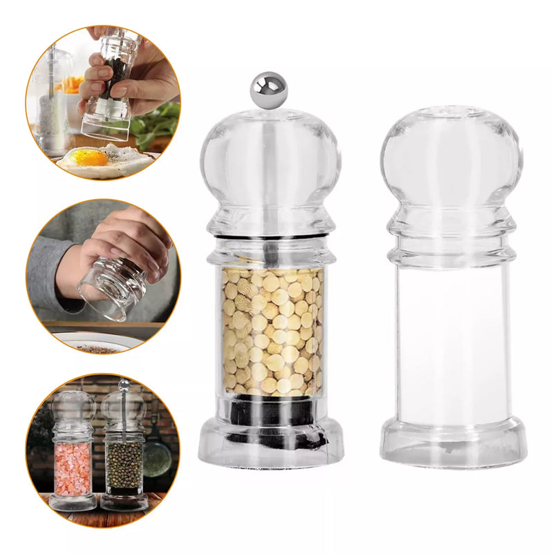 Conjunto Kit de Saleiro e Pimenteiro Gourmet Transparente