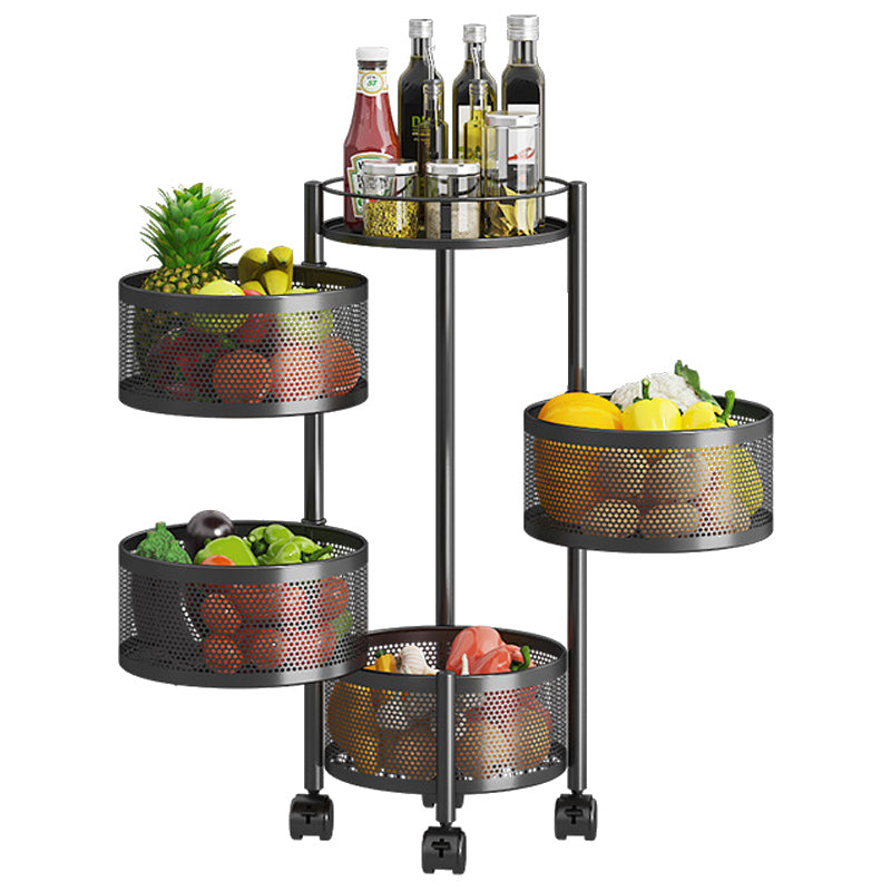 Fruteira Moderna De Chao Aramado Giratoria Redonda 4 Andar