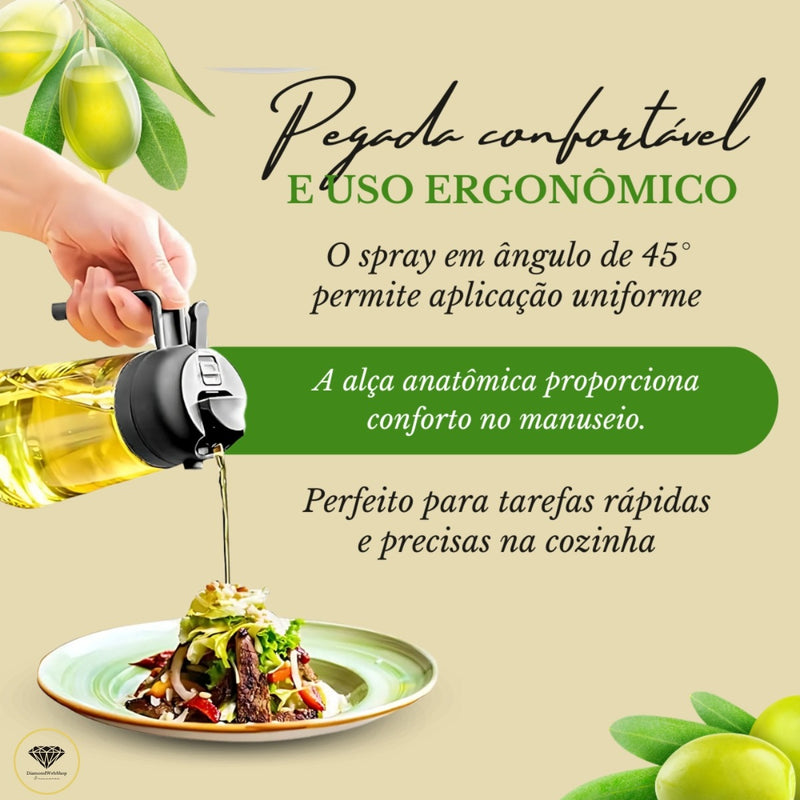 Frasco Pulverizador Temperos e Óleos Gourmet 500ml - Frete Grátis