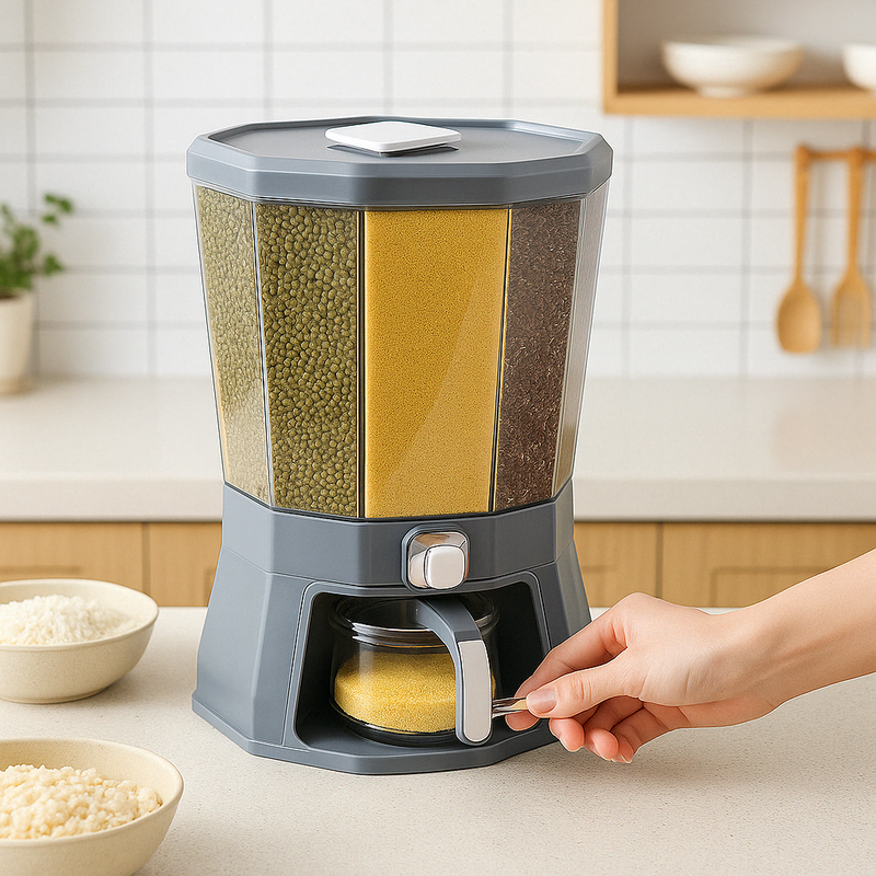 Dispenser De Cereais Giratorio De Alimentos 4 Divisorias