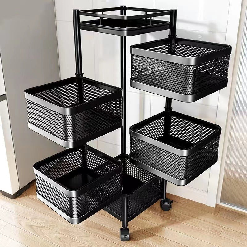 Fruteira Moderna De Chao Aramado Giratoria Cozinha 4 Andar