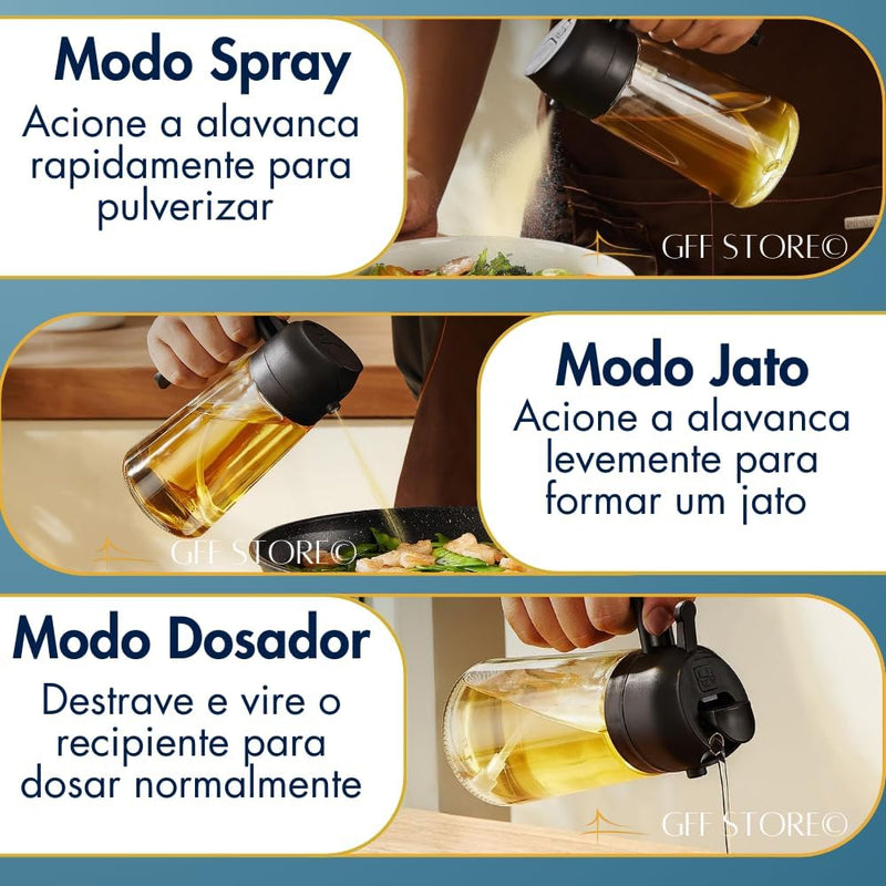 Frasco Pulverizador Temperos e Óleos Gourmet 500ml - Frete Grátis