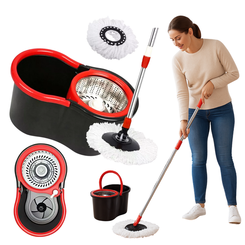 Mop Giratório Com Cesto Em Inox Com Balde 13 Lt Centrífuga