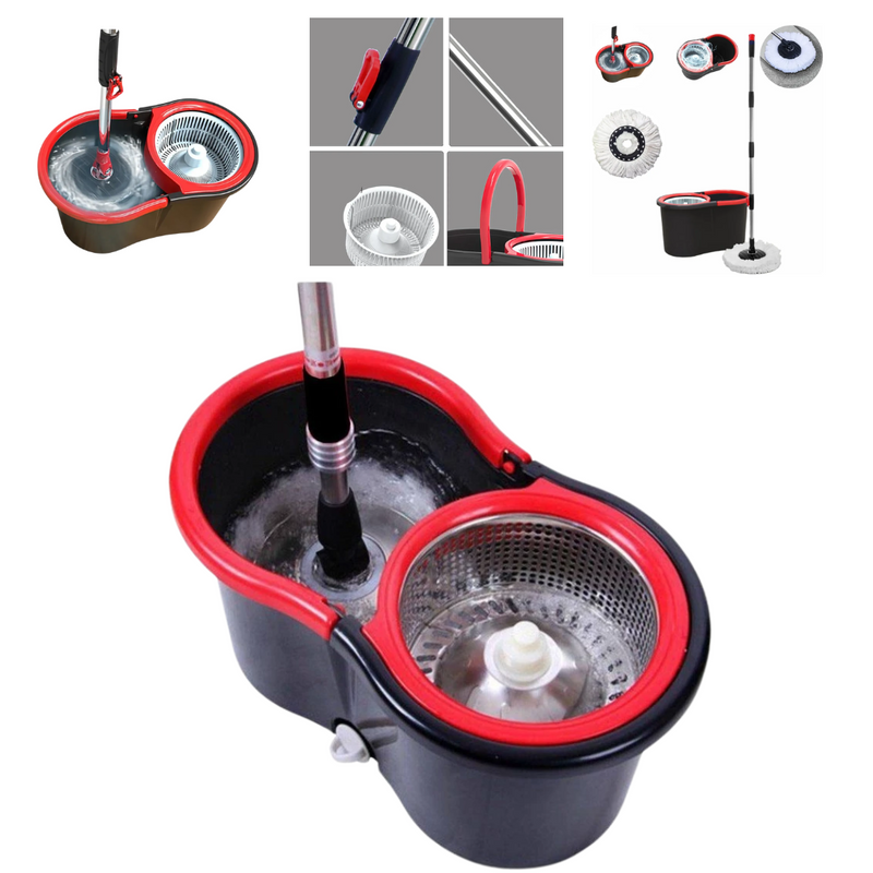 Mop Giratório Com Cesto Em Inox Com Balde 13 Lt Centrífuga