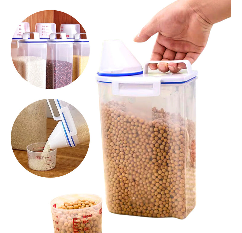 Dispenser Porta Sabão em Pó Com Tampa Medidora 2,5L