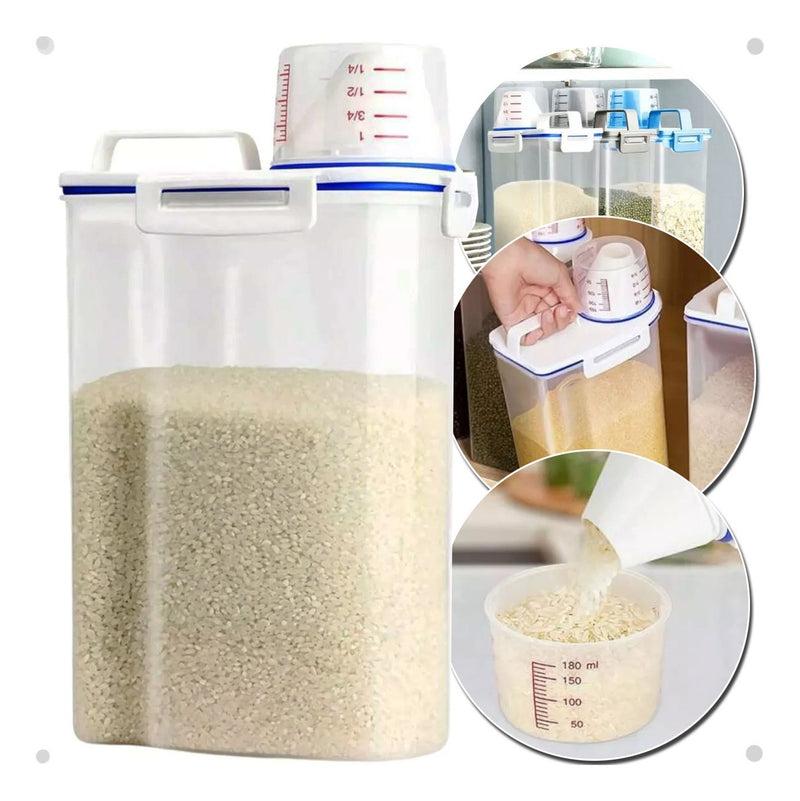 Dispenser Porta Sabão em Pó Com Tampa Medidora 2,5L