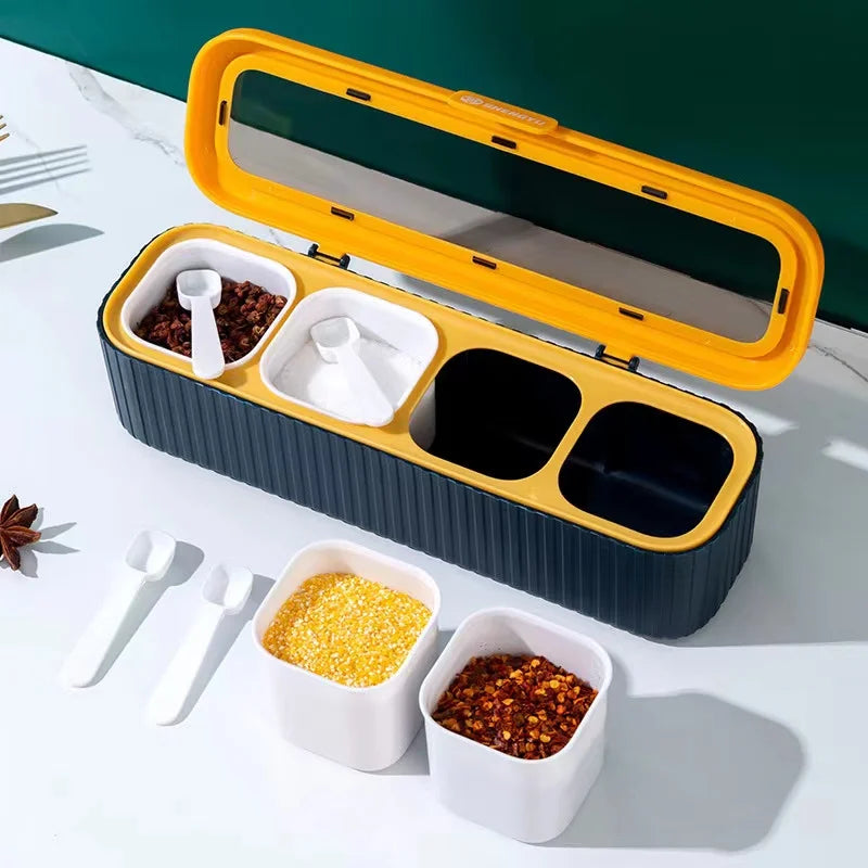 Dispenser Porta Temperos Cereais E Alimentos 4 Divisorias