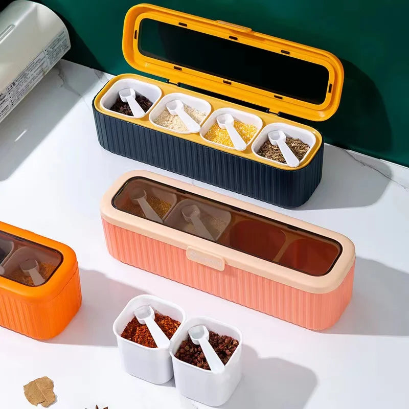 Dispenser Porta Temperos Cereais E Alimentos 4 Divisorias