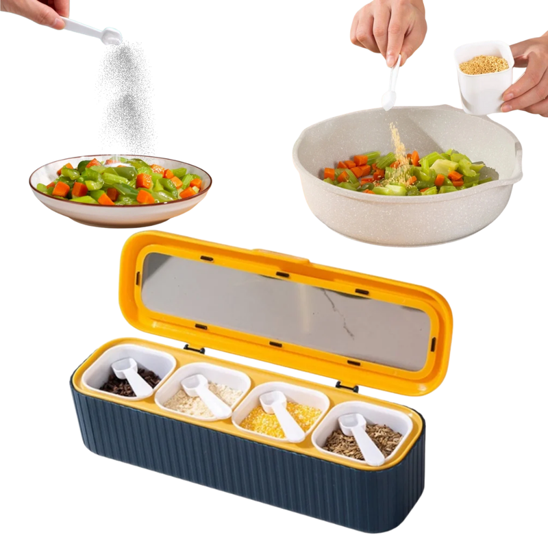 Dispenser Porta Temperos Cereais E Alimentos 4 Divisorias