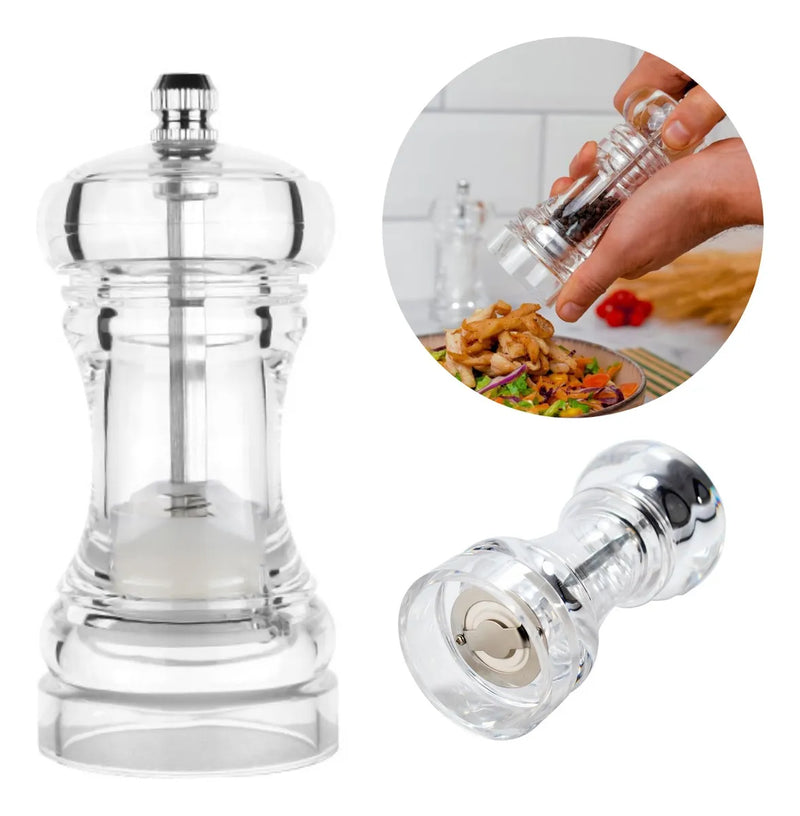 Conjunto Kit de Saleiro e Pimenteiro Gourmet Transparente