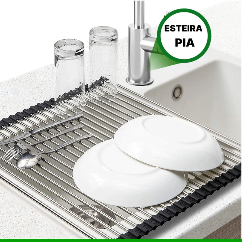 Escorredor de Pia Ajustável Inox para Cozinha - Frete Grátis