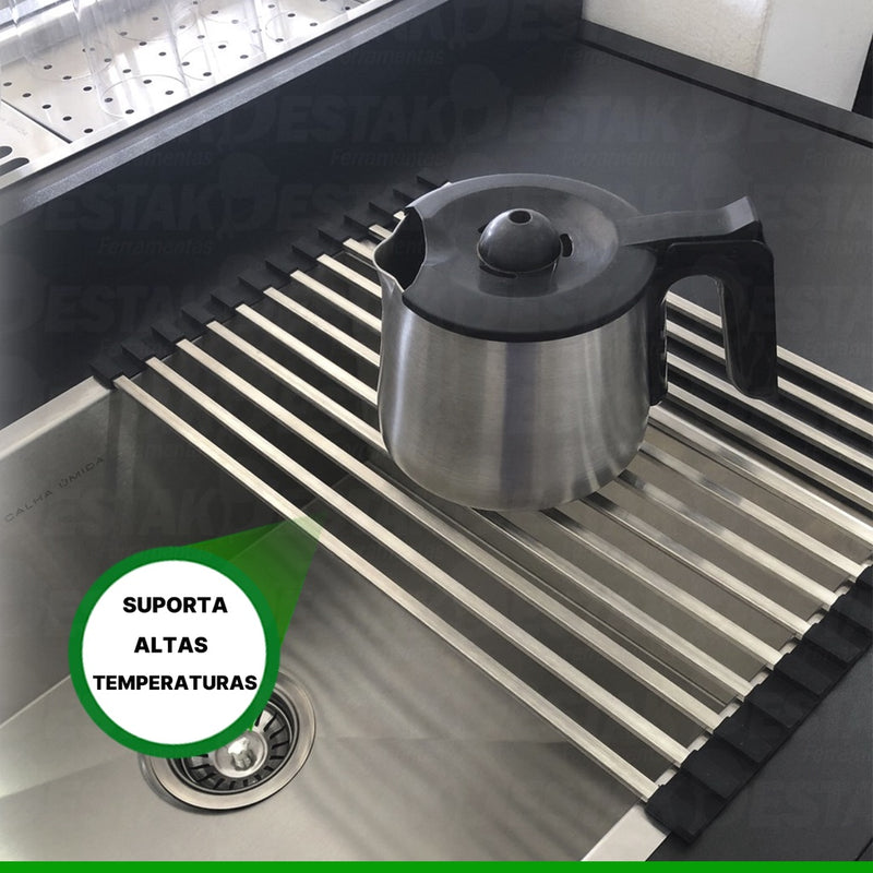 Escorredor de Pia Ajustável Inox para Cozinha - Frete Grátis