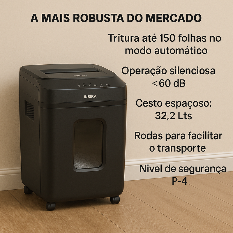 Fragmentadora De Papel Triturador Profissional 150 Fls 110V 220v