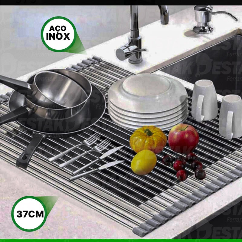 Escorredor de Pia Ajustável Inox para Cozinha - Frete Grátis